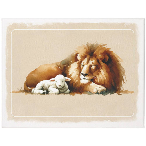 Lion Lamb Art - Wrapped Canvas - Morning Star Christian Bookstores