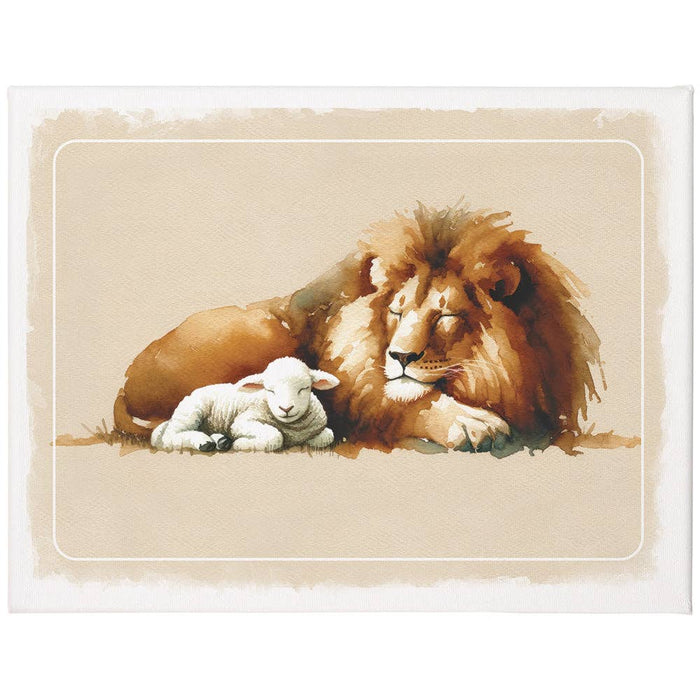Lion Lamb Art - Wrapped Canvas - Morning Star Christian Bookstores