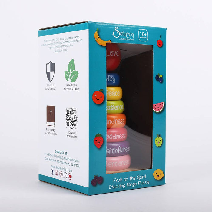 Wooden Puzzle - Stacking Rings - Fruit of the Spirit - Morning Star Christian Bookstores