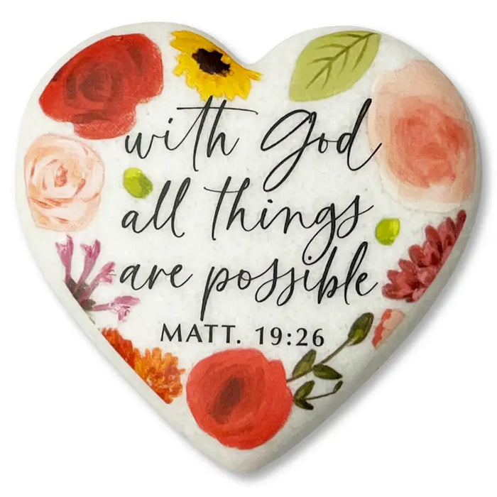 Heart Stone with God All Things Possible