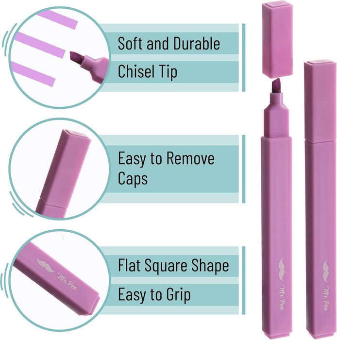 Mr. Pen Aesthetic Highlighters, 10 Pack, Chisel Tip - Morning Star Christian Bookstores