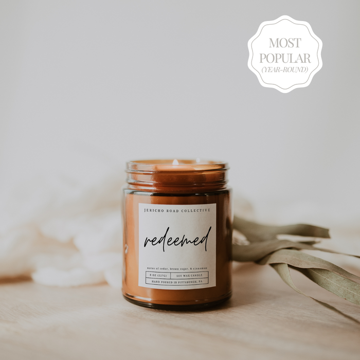 Redeemed Soy Wax Candle - Morning Star Christian Bookstores