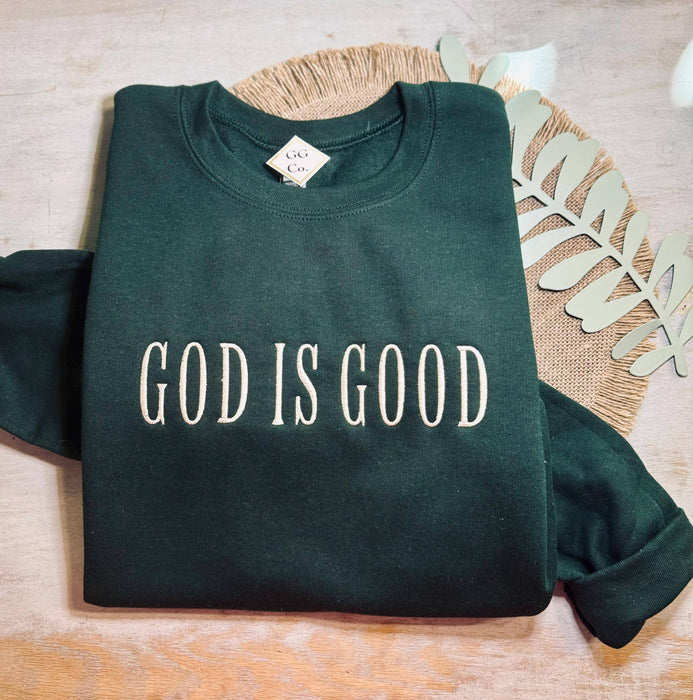 God Is Good Embroidered Shirt - Espresso