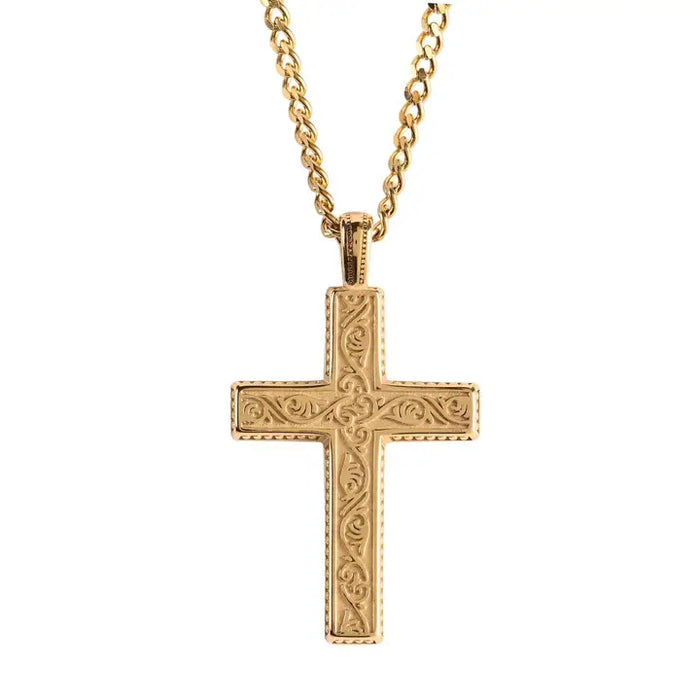Necklace Cross Gold-Plated 24in Long