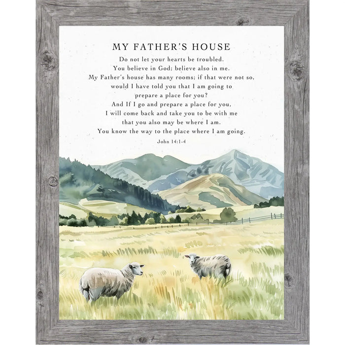 My Fathers' House John 14 Shephard Christian Art Sign
