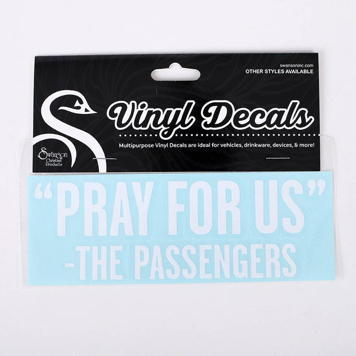 Multi-Purpose Decal Pray For Us White 2.5 X 8
