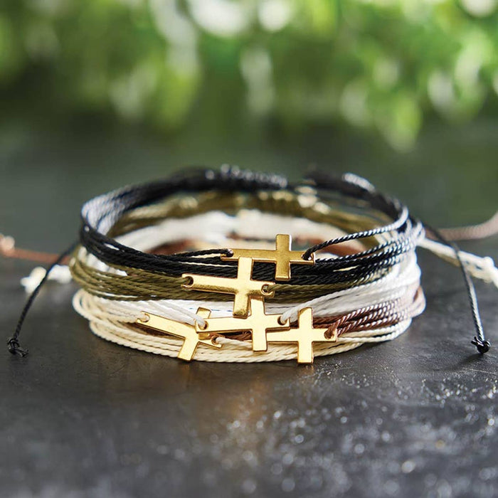 Multi - Strap Woven Bracelets Filled Display (24 pcs)