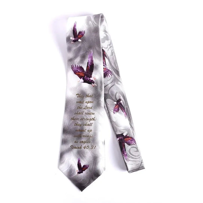 Tie Polyester - Isaiah 40:31 Eagles - Grey
