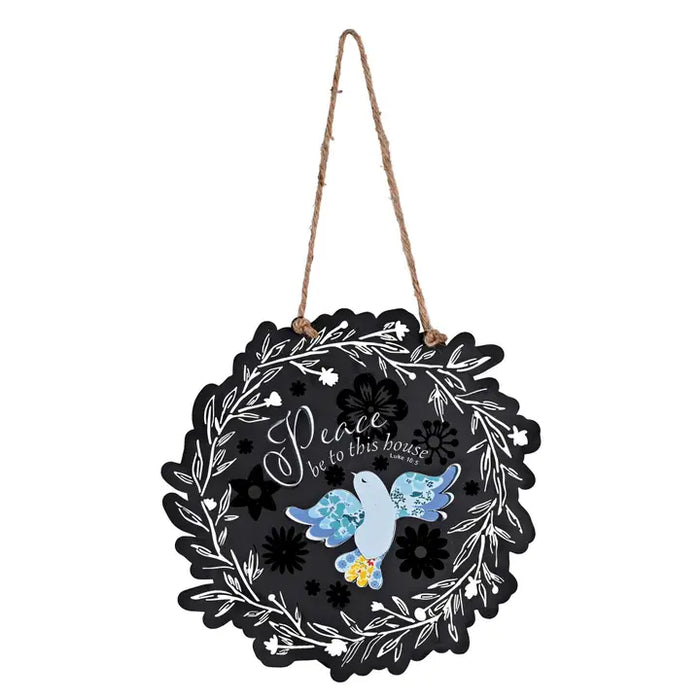 Wall Hanging Metal Wreath Bird Peace Be