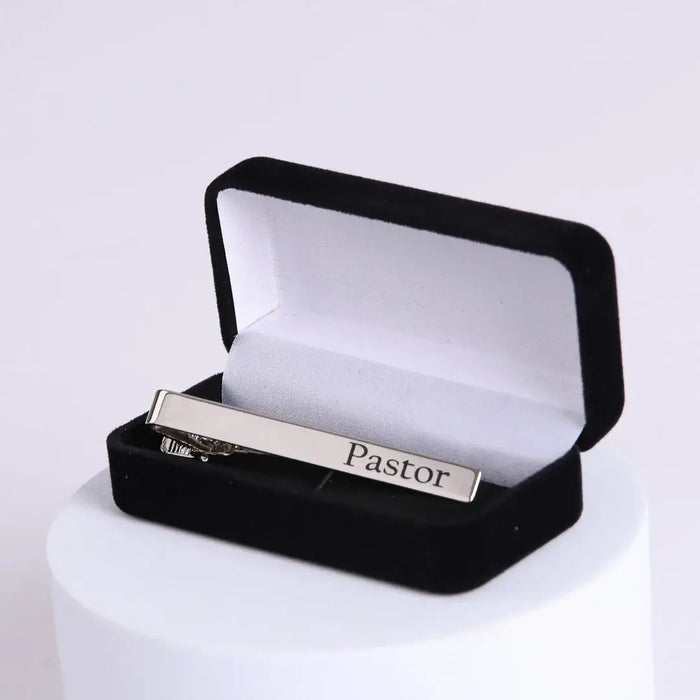 Silver Tie Bar - "Pastor" - Morning Star Christian Bookstores