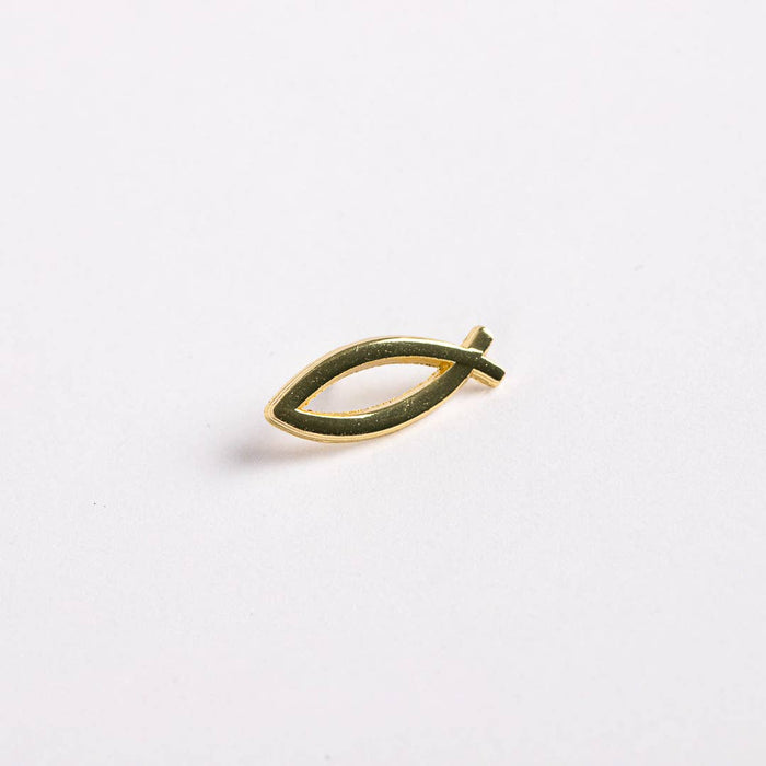 Lapel Pin Open Fish Gold