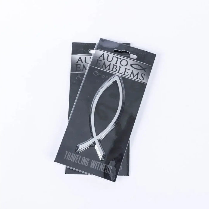 Auto Emblem - Fish - Silver - Pk6 - Morning Star Christian Bookstores