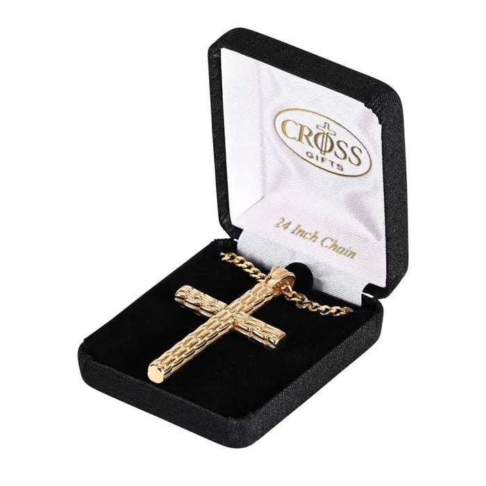 Necklace Box Cross Gold-Plated 24"