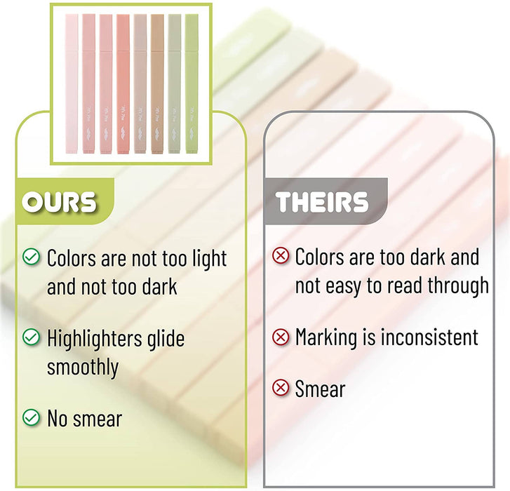 Mr. Pen- Aesthetic Highlighters, 8 pcs, Chisel Tip - Morning Star Christian Bookstores