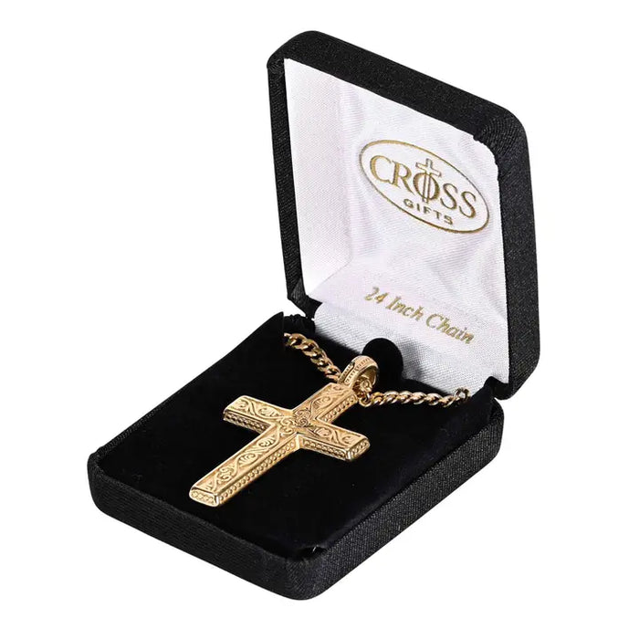 Necklace Cross Gold-Plated 24in Long