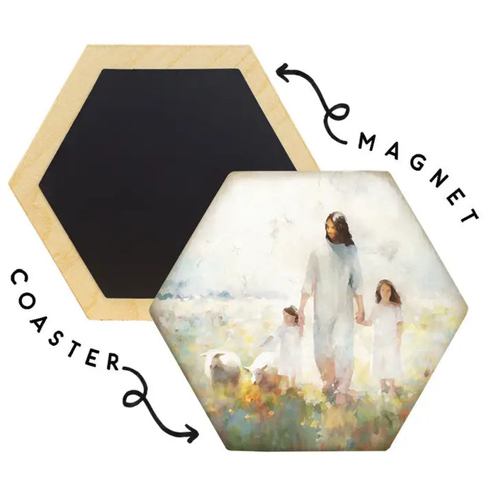 Jesus Children Art - Honeycomb Coasters