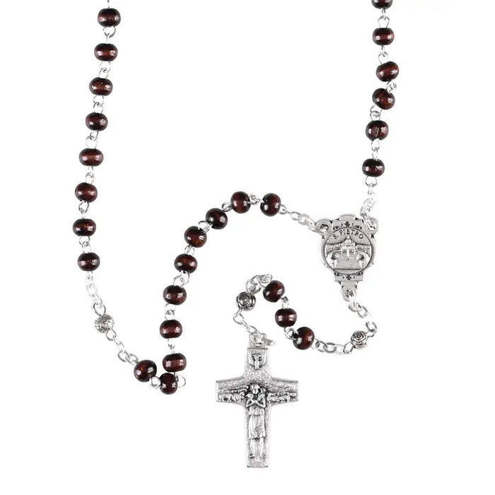 Rosary Pope Francis Wood Bead 13L