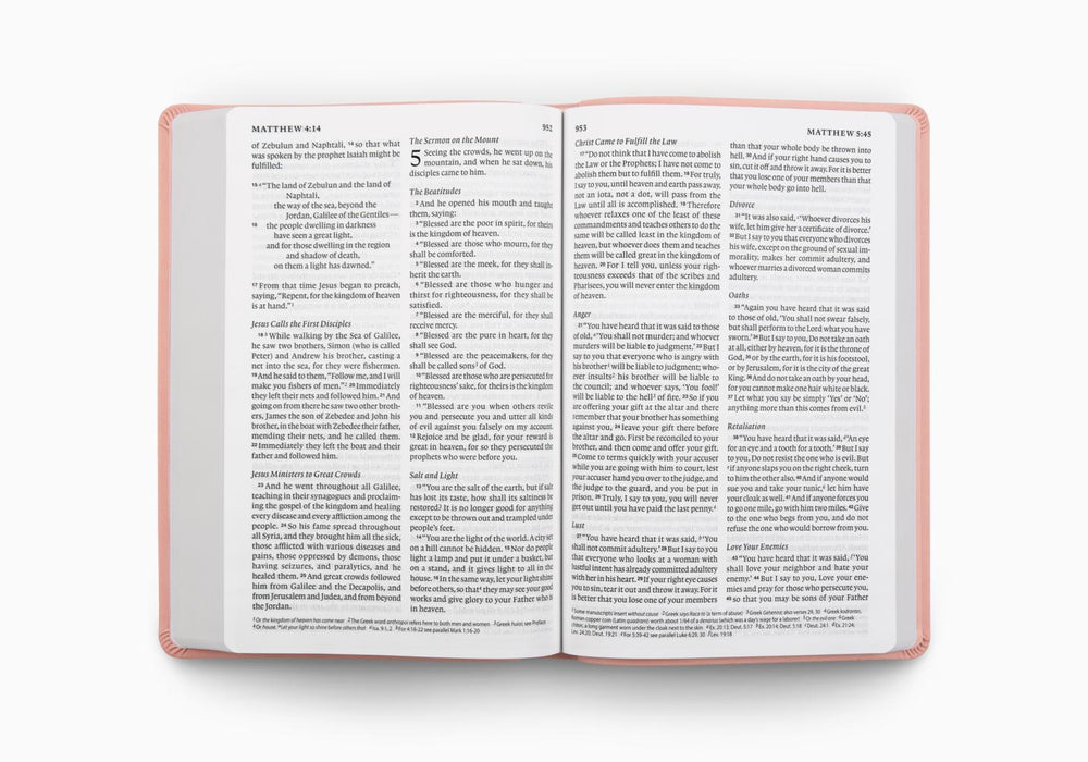 ESV Giant Print Value Thinline Bible, TruTone®, Blush Rose, Fleur-de-lis Design