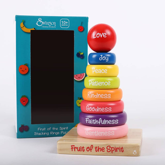 Wooden Puzzle - Stacking Rings - Fruit of the Spirit - Morning Star Christian Bookstores