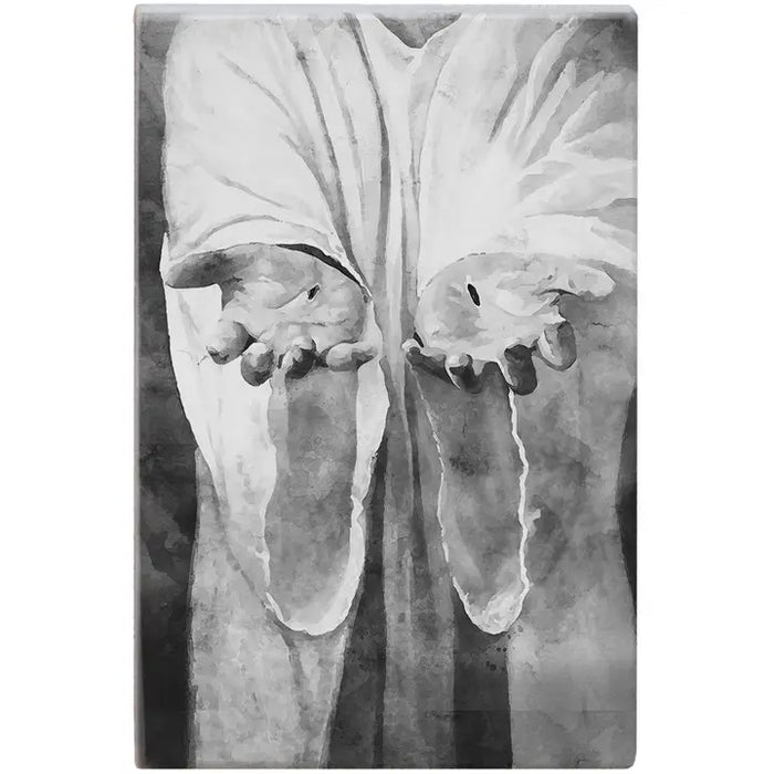 B&W Jesus Hands - Small Talk Rectangle
