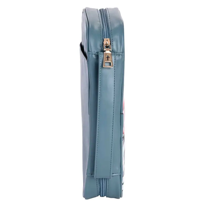 White Dove Bible Case Blessed Jeremiah 17:7 Teal Large