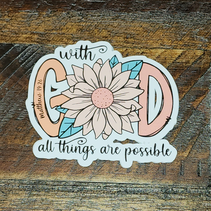 With God Bible Verse Magnet - Morning Star Christian Bookstores