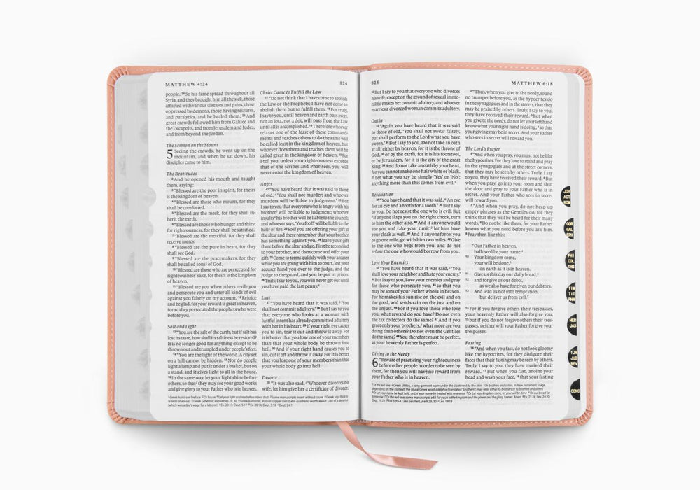 ESV Thinline Bible, Thumb Indexed, TruTone®, Blush Rose, Emblem Design
