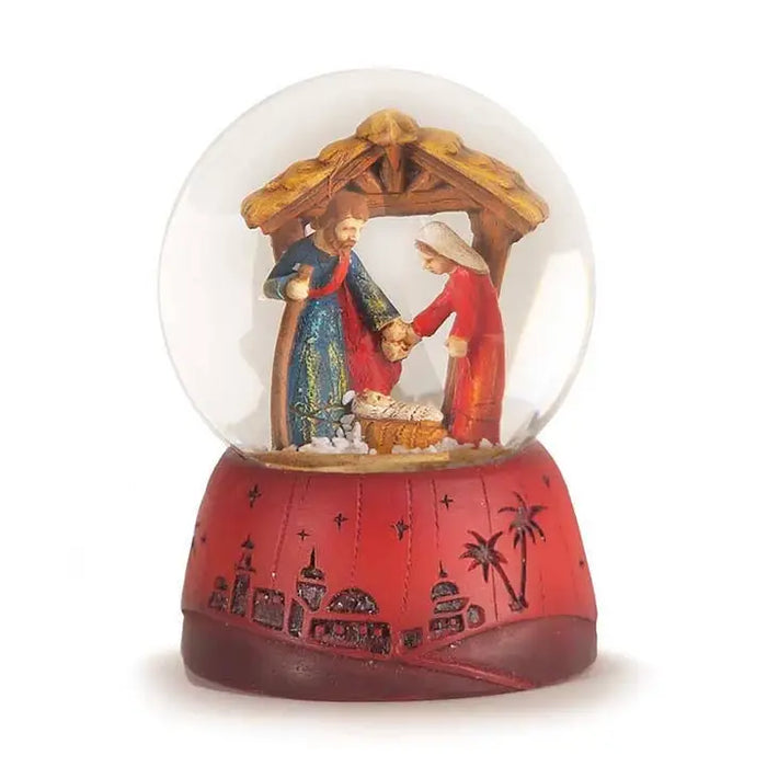 Holy Family in Creche Water Globe
