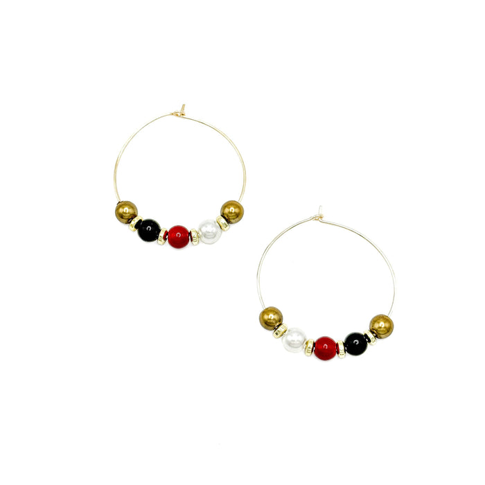 His-Story hoop and colorful bead earrings