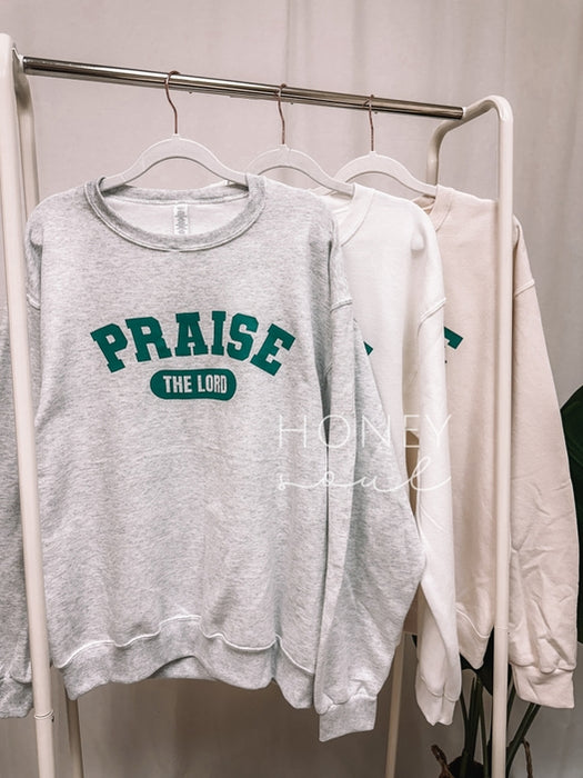 Praise The Lord Graphic Print Sweatshirt Ash