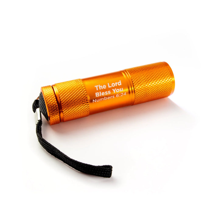 LED Flashlights, The Lord Bless You, Num 6:24 - Orange