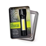 USB Rechargeable 3 Mode LED Flashlight in Tin Box