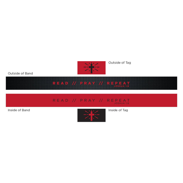 Logos Tap Stretch Bracelet - Black and Red - Carbon, Joshua 1:8