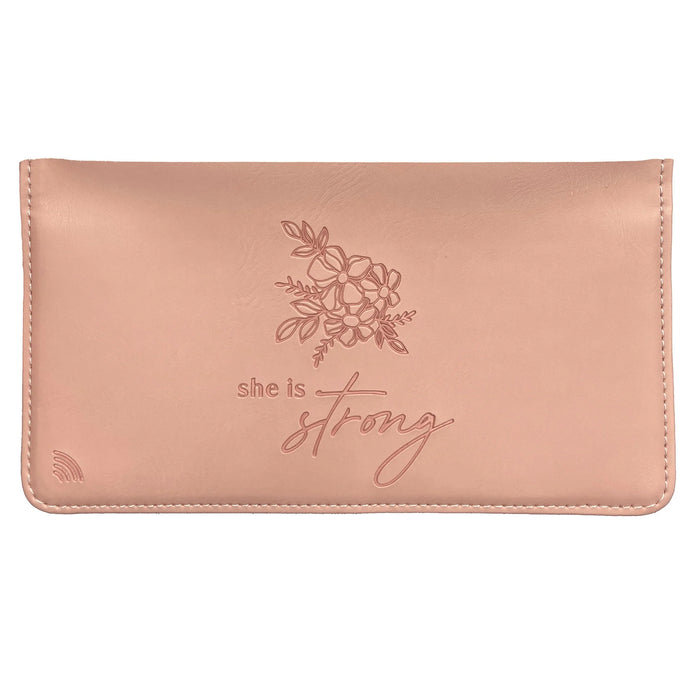 Logos Tap Slim Wallet - She is Strong, Proverbs 31:25