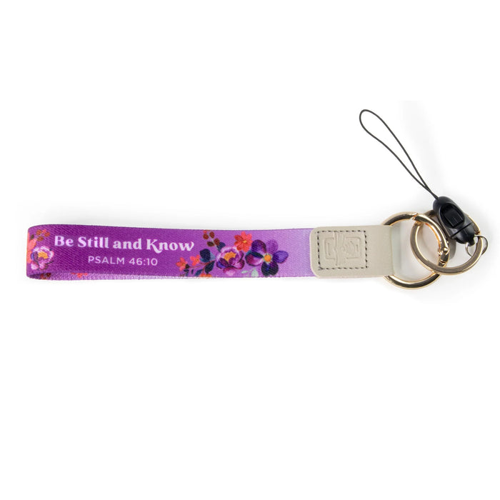 Logos Tap Wrist Lanyard Keychain - Be Still, Psalm 46:10