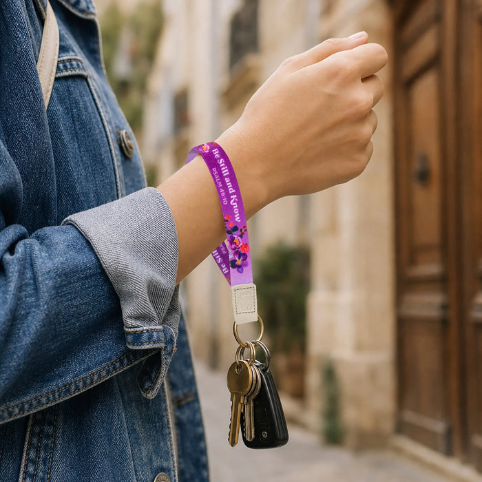 Logos Tap Wrist Lanyard Keychain - Be Still, Psalm 46:10