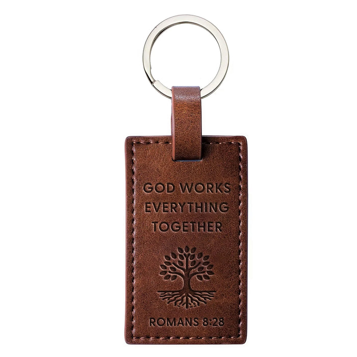 Logos Tap Keychain - God Works, Romans 8:28