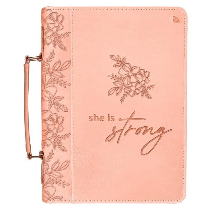 Logos Tap Bible Cover Medium - She is Strong, Pro 31:25