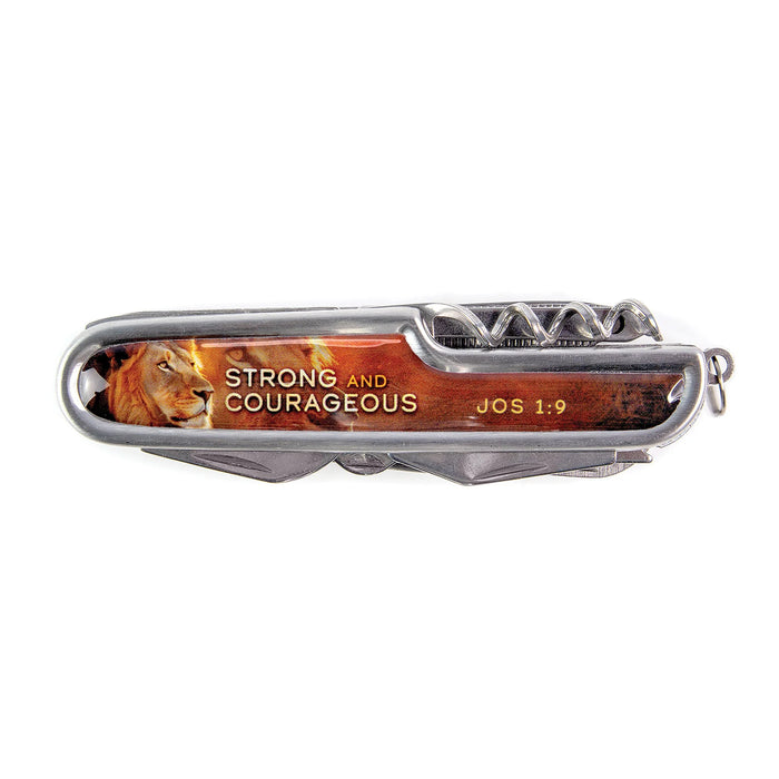 Pocket Knife Lion - Strong & Courageous, Jos 1:9