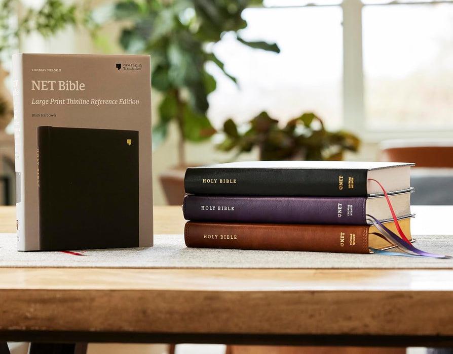 NET Bible, Large Print Thinline, Cross References, Brown Leathersoft, Comfort Print, (Thumb Indexed)