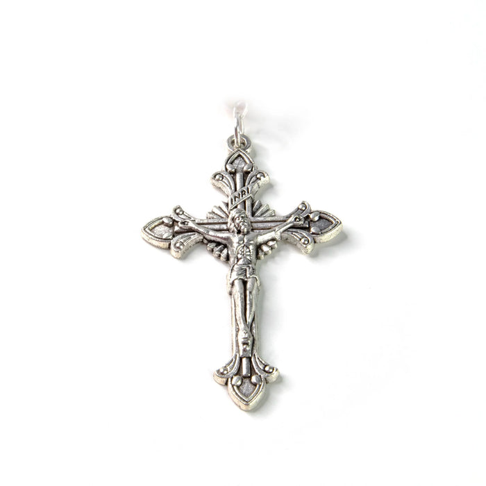 Mother of Pearl Catholic Rosary, Jesus Sacred Heart (Red) Medal