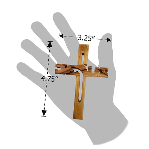 Olive Wood Wall Cross Jesus Cut Out (Small)