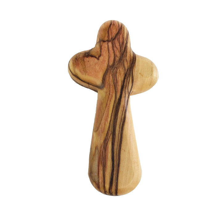 Medium Certified Holy Land Olive Wood Handheld Comfort Cross from Israel