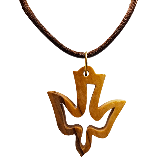 Olive Wood Cutout Necklace