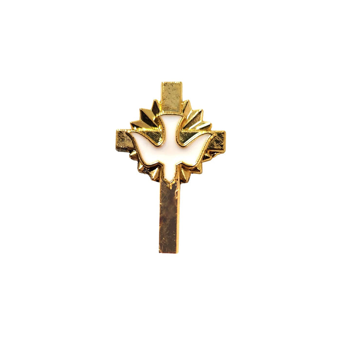 Metal Pin on Card, Dove on Cross