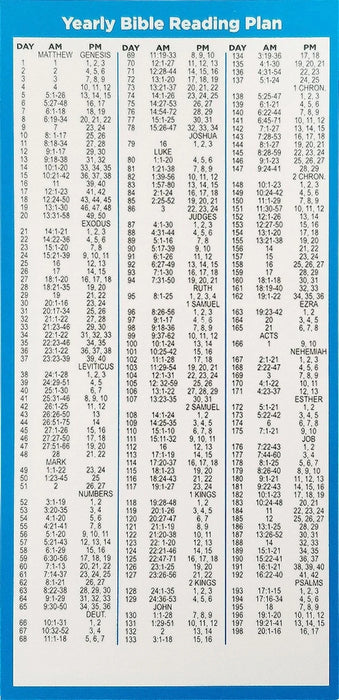 Bible Reading Plan Laminated Card