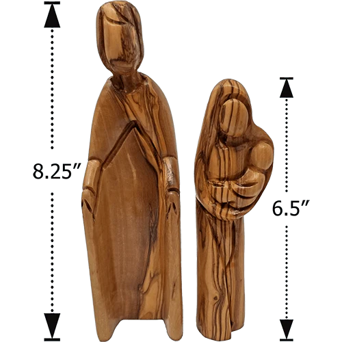 Olive Wood Holy Family Nested- 2 piece