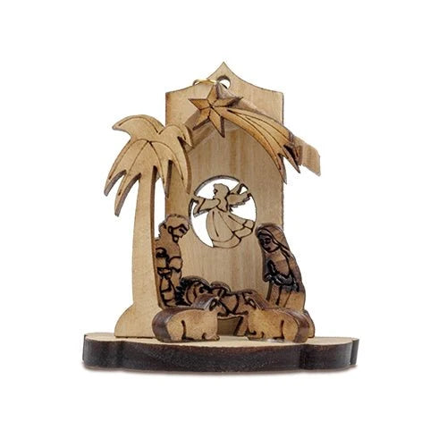 Candle Nativity Scene, Olive Wood Manger Grotto