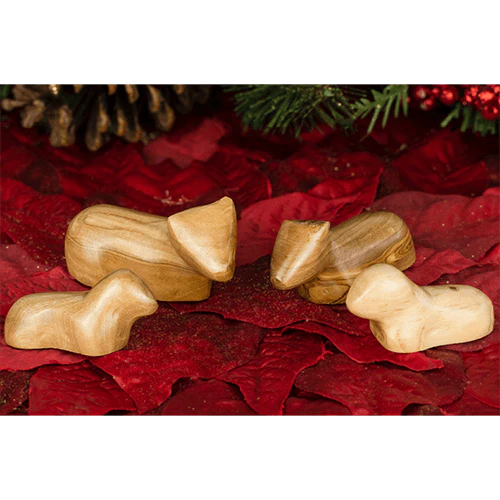 Faceless Olive Wood Nativity Statue set - 12 piece