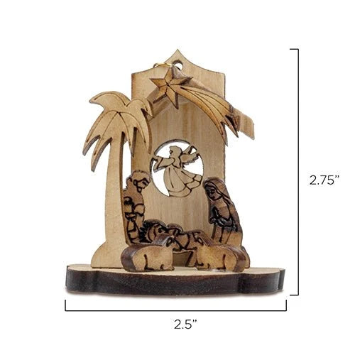 Candle Nativity Scene, Olive Wood Manger Grotto